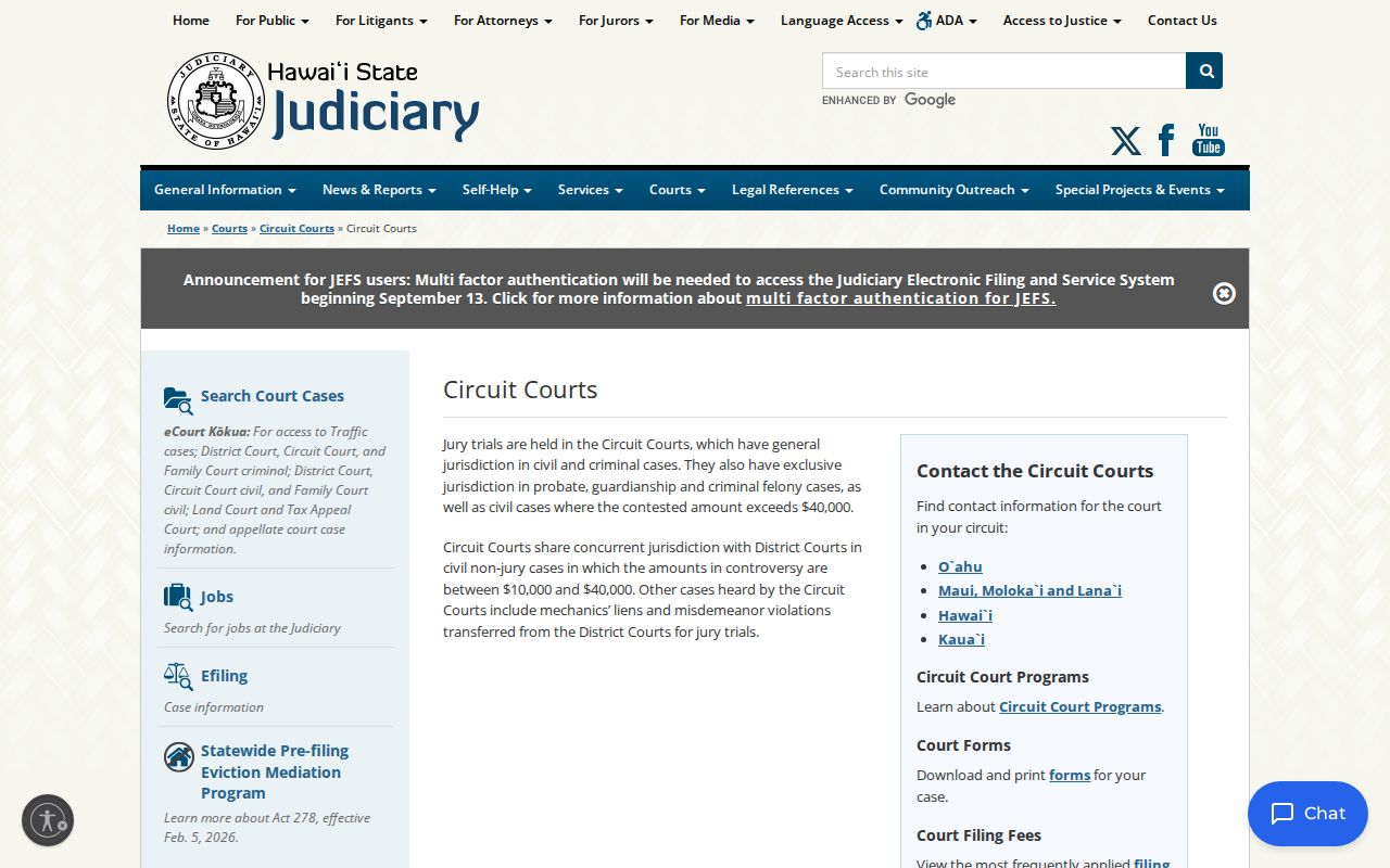 Kauaʻi County Circuit Court docket jurisdiction