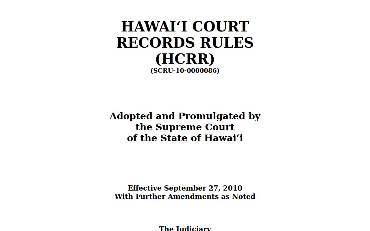 Kauaʻi County civil court docket access under Hawaiʻi Court Records Rules