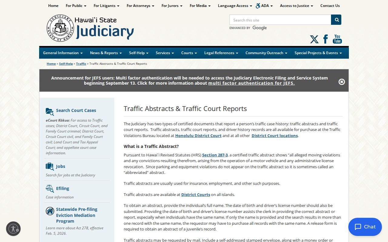 Kauaʻi County case search for traffic records