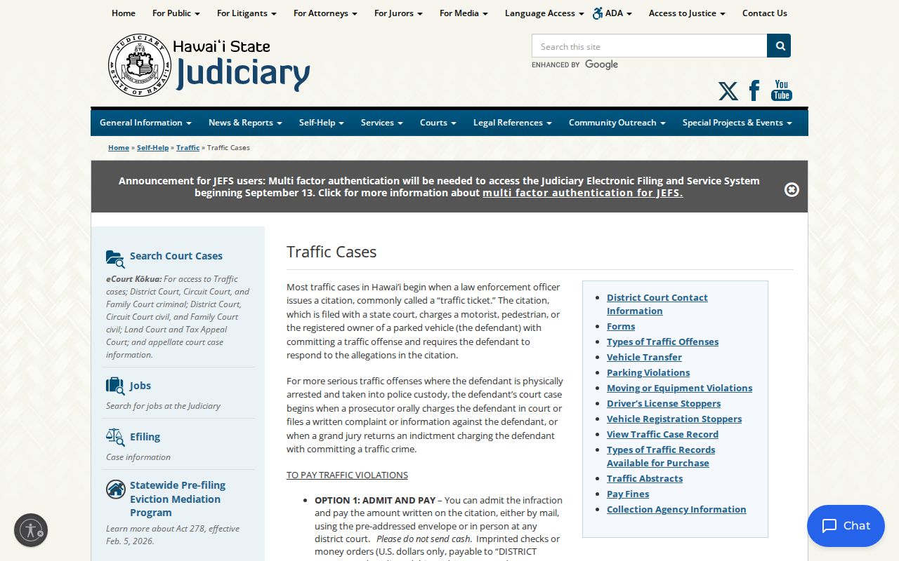 Kauaʻi County traffic court record response and payment options